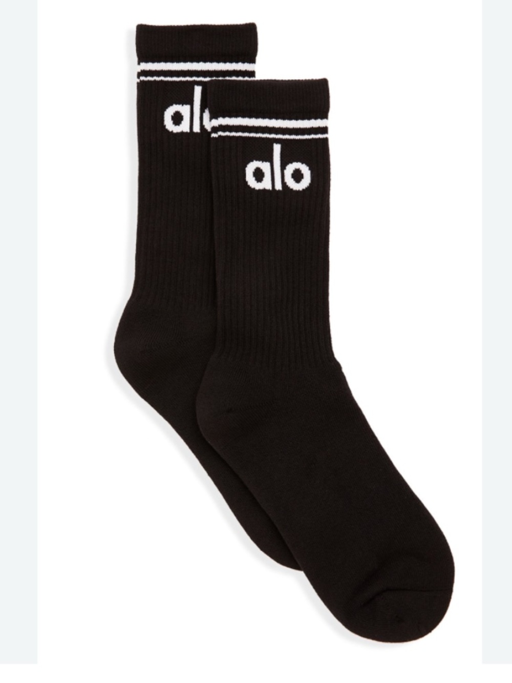ALO Unisex Throwback Sock Black/White, Sz M